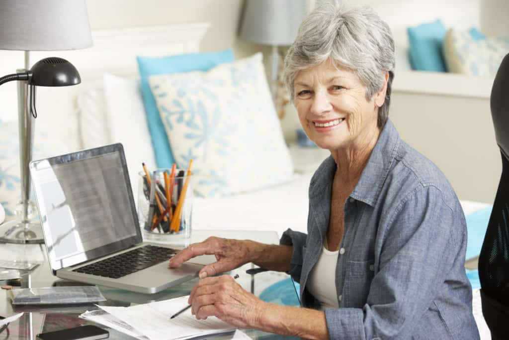 Senior woman working