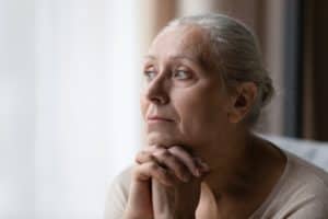 Pensive Senior Woman